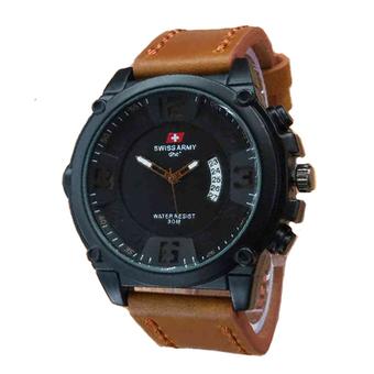 Swiss Army - Jam Tangan Pria - Leather Strap - Sa 6578 Coklat Muda  