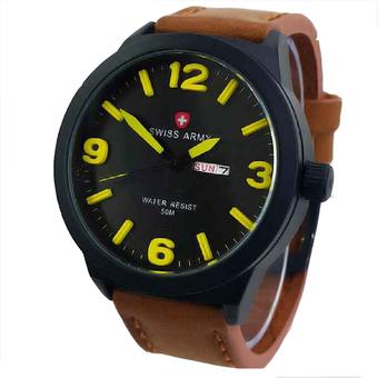 Swiss Army - Jam Tangan Pria - Leatherstrap - Sa 4055 Lb Yellow  