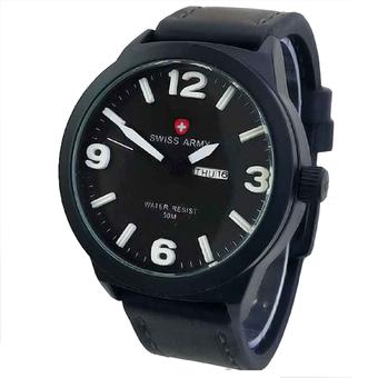 Swiss Army - Jam Tangan Pria - Letaher Strap - Sa 4055 - Hitam  