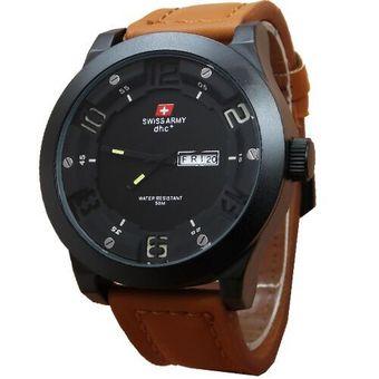 Swiss Army Jam Tangan Pria - Light Brown - Strap Leather - SA 4058  