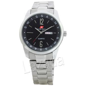 Swiss Army - Jam Tangan Pria - Putih Hitam - Stainless Steel - HC-72346  