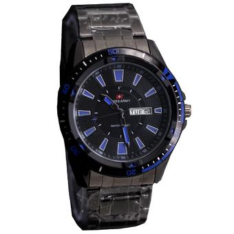 Swiss Army - Jam Tangan Pria - SA 3057 M - Hitam - Biru - Stainless Steel  