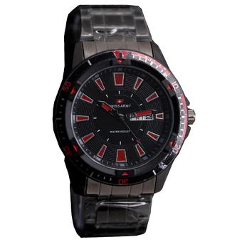 Swiss Army - Jam Tangan Pria - SA 3057 M - Hitam - Merah - Stainless Steel  