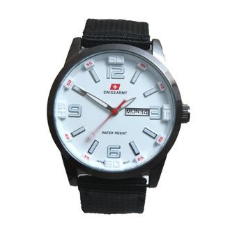 Swiss Army - Jam Tangan Pria - SA 5053 MB - Hitam - Bezel Putih  