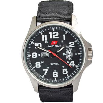 Swiss Army Jam Tangan Pria - SA954HSBW - Hitam - Kanvas  