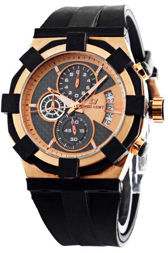 Swiss Army Jam Tangan Pria Sport - Hitam Rose Gold - Rubber - HC-DA319G  