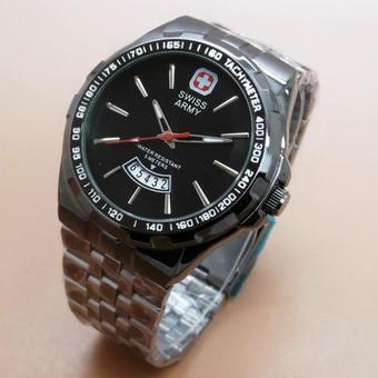 Swiss Army - Jam Tangan Pria - Stainles Steel - Hitam - SA 4001 Hitam  