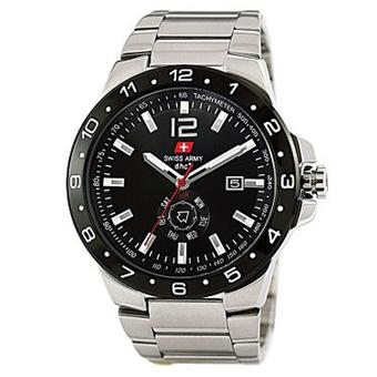 Swiss Army - Jam Tangan Pria - Stainles Steel - Sa 2020 Silver Black  