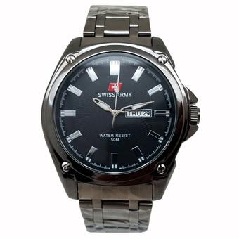 Swiss Army - Jam Tangan Pria - Stainless Hitam - Dial Hitam - SA 5056 M  