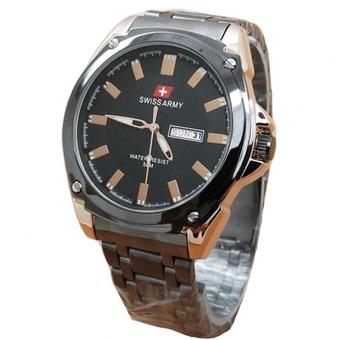 Swiss Army Jam Tangan Pria - Stainless Steel - Black Gold - SA 1575 BGL  