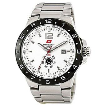 Swiss Army Jam Tangan Pria - Stainless Steel - Sa 2020 c Silver White  