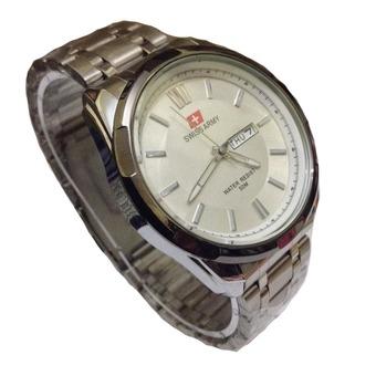 Swiss Army Jam Tangan Pria - Stainless Steel - Silver white - SA1575 SWM  