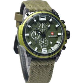 Swiss Army - Jam Tangan Pria - Starp Canvas - Sa 1190 - Hijau  