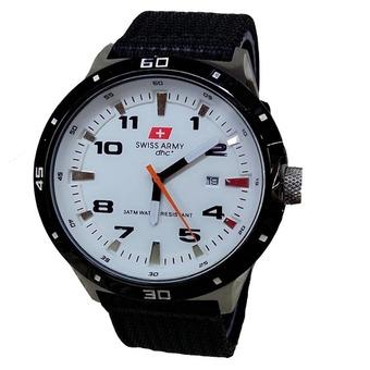 Swiss Army Jam Tangan Pria - Strap Canvas - SA 1021 BW  