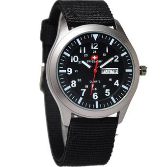 Swiss Army Jam Tangan Pria - Strap Kanvas - Black - Sa 1271 B  