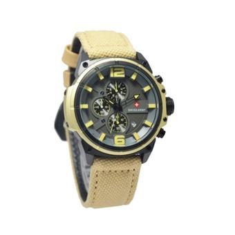 Swiss Army Jam Tangan Pria Strap Kanvas Krem SA 3272  