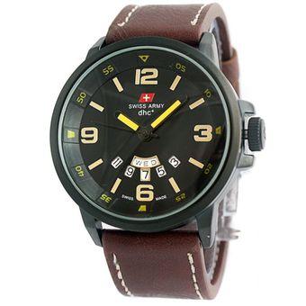 Swiss Army - Jam Tangan Pria - Strap Kulit - Cokelat - SA411c  