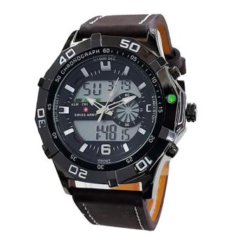 Swiss Army Jam Tangan Pria - Strap Kulit - Cokelat - Sa 2101  