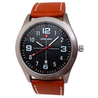 Swiss Army - Jam Tangan Pria - Strap Kulit - Coklat Muda - SA 0039 L  