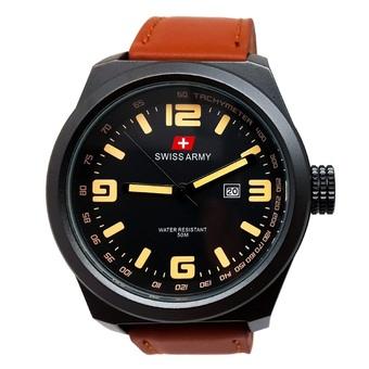 Swiss Army - Jam Tangan Pria - Strap Kulit - Coklat Muda - SA 5028 M  