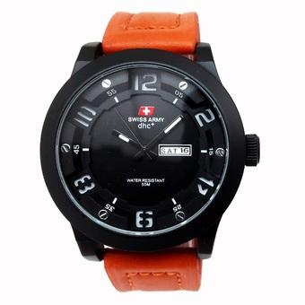 Swiss Army - Jam Tangan Pria - Strap Kulit - Coklat Muda Variasi Putih - SA 4058 M  