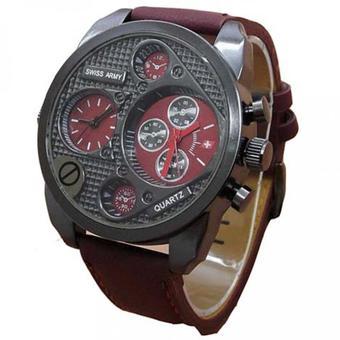 Swiss Army Jam Tangan Pria - Strap Kulit Coklat Tua - SA 1082 CT  