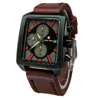 Swiss Army Jam Tangan Pria - Strap Kulit - SA 3281 DBR  