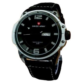 Swiss Army Jam Tangan Pria - Strap Leather - SA 4072 h - Hitam  