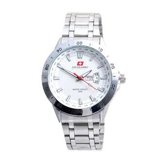 Swiss Army Jam Tangan Pria - Strap Stainless Steel - Silver - SA 5071 M  