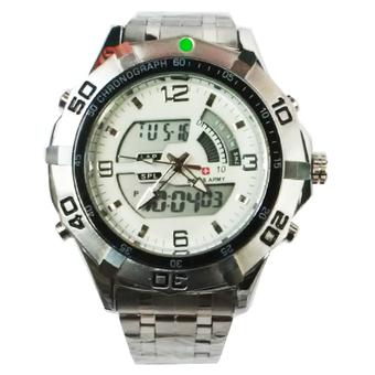 Swiss Army Jam Tangan Pria - Strap Stainless Steel - Silver White - Sa 79 SW  