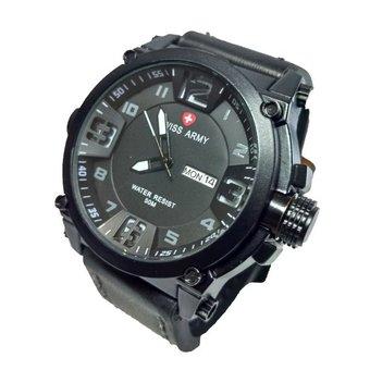 Swiss Army - Jam Tangan Pria TS 100 - Hitam list Putih  