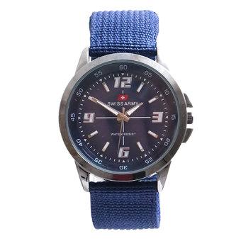 Swiss Army - Jam Tangan Pria - TW 1828 G Bezel Biru - Tali Kanvas  