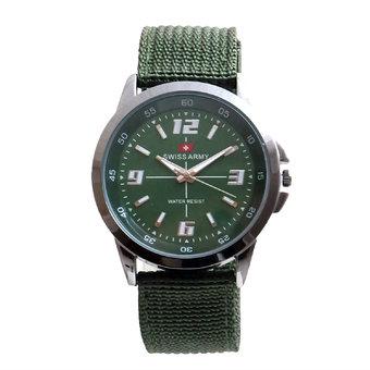 Swiss Army - Jam Tangan Pria - TW 1828 G - Hijau - Tali Kanvas  