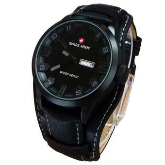 Swiss Army Jam Tangan Pria - Tali Kulit - Leather Strap - SA 01B  