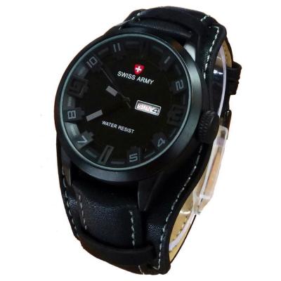 Swiss Army Jam Tangan Pria Tali Kulit SA 2011B - HITAM