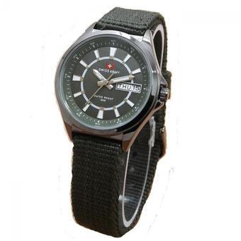 Swiss Army - Jam Tangan Wanita - Canvas - Hitam - Silver - SA 5093 - Hijau  