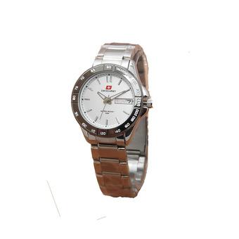 Swiss Army Jam Tangan Wanita - Hitam-List PUTIH - Strap Stainless Steel - SA 5095 SP  