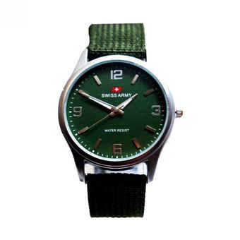 Swiss Army Jam Tangan Wanita ? Leather Kanvas - SA 2986 - Hijau  