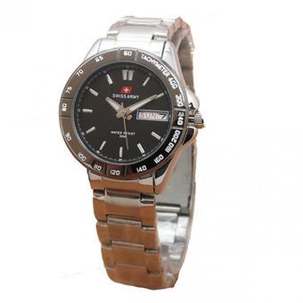 Swiss Army Jam Tangan Wanita – Leather Stainless Steel - SA 5095 SB - Hitam  