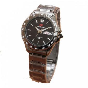 Swiss Army Jam Tangan Wanita – Leather stainless steel - SA 5095 BLACK  