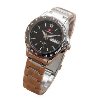 Swiss Army - Jam Tangan Wanita - Strap Stainless steel - Silver - Hitam - Sa 0104 SH  