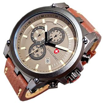 Swiss Army Jam tangan Pria - Leather Strap - SA 6376 - Coklat Tua  