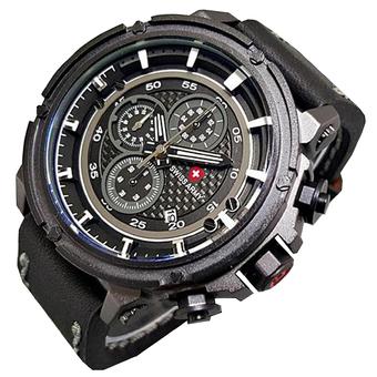 Swiss Army Jam tangan Pria - Leather Strap - SA 6377 - Hitam  