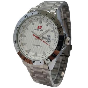 Swiss Army - Jam tangan Pria - Stainles Steel - Silver Putih - SA5071  