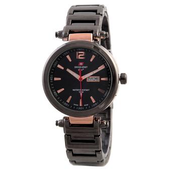 Swiss Army Ladies Fashion - Hitam - Stainless - SA 1886 BLK GLD  