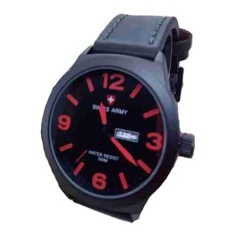 Swiss Army - Leather Strap - Black Red - Sa 0420  