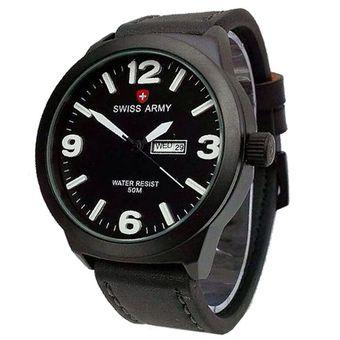 Swiss Army - Leather Strap - Black White - SA 0420  