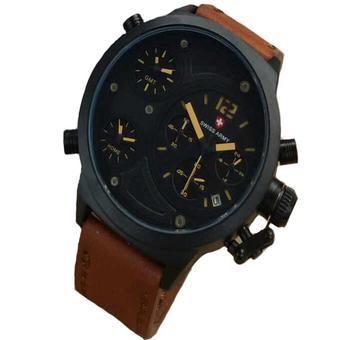 Swiss Army - Leather Strap - Jam Tangan Pria - SA 4020 - Cokelat  