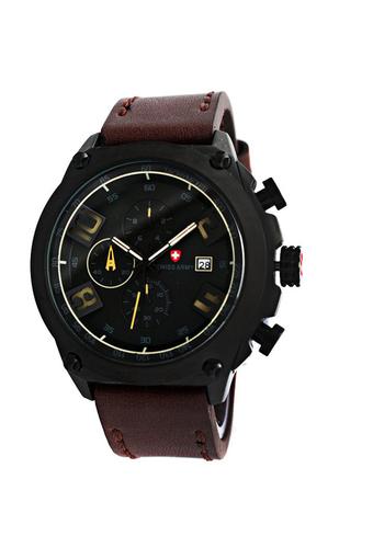 Swiss Army Man - Jam Tangan Pria - Coklat - Strap Kulit - SA 4076  