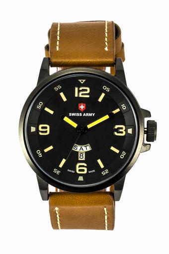 Swiss Army Men's Casual - Jam Tangan Pria - Cokelat - Kulit - SA 1128DD BRW  